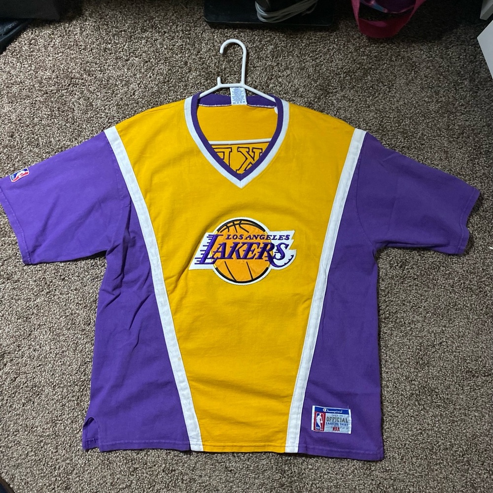1997 Los Angeles Lakers Kobe Champion NBA Shooting Shirt Size Large